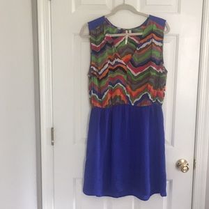 Mulit color silk dress